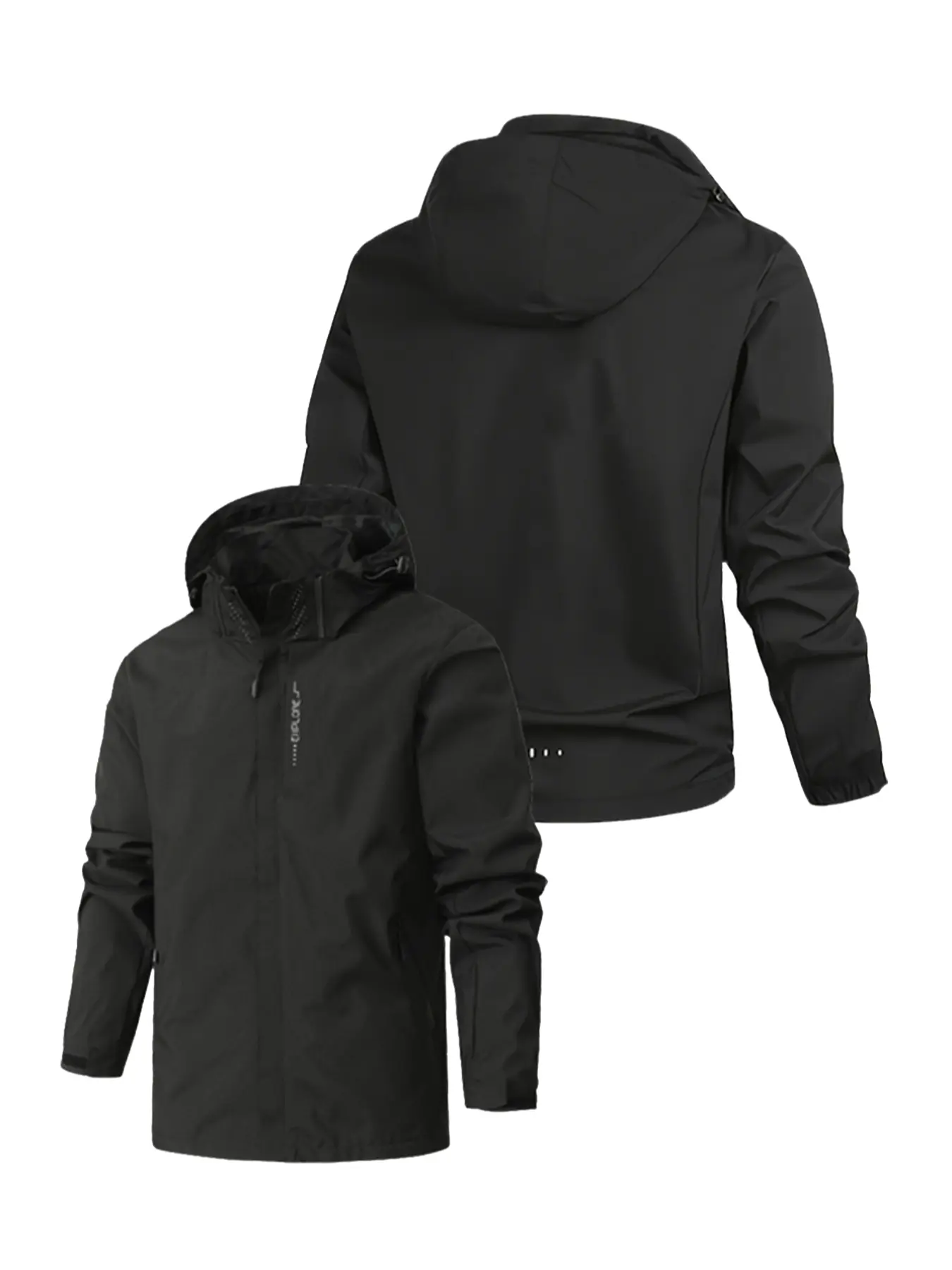 High-Quality Spring Autumn Stand Collar Detachable Hooded Jacket, Outdoor Windproof Zipper Large Pockets Elastic Cuffs