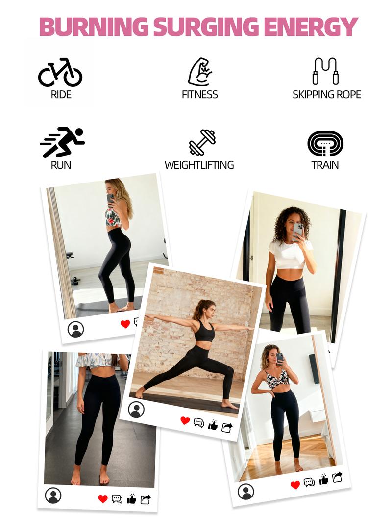 CHRLEISURE 1/3/6-PACK High Waist Yoga Pants With Pockets, Exercise Running Yoga Leggings, Tummy Control Workout Running Yoga Leggings for Women【TikTokShopBlackFriday】