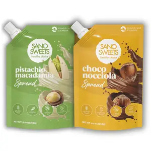 Duo Healthy Spread | Pistachio & Choco Nocciola | 2 Pack| 8.8oz (250g) each | Sugar free, Gluten free, Vegan, Palm oil free, Flavor Dip Sweet, Cocoa