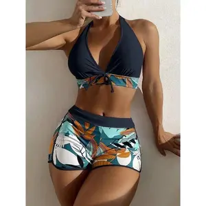 Women's High Waist Bikini Set Two Piece Printed Swimsuit Supportive Fit Comfortable Stretch Bathing Suit For Summer Beach Pool Vacation Resort Wear & Mother's Day Gift