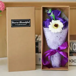 Mother'S Day Gift 3 Roses Soap Flower Carnation Bunch Gift Box