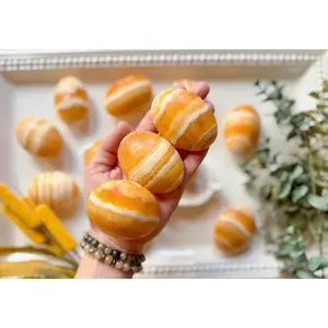 Orange Calcite Puffy Palm Stone