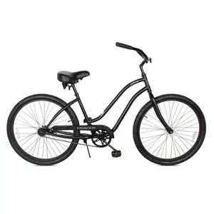 Tracer Ace 26 Inch Beach Cruiser Bikes Single Speed with Coaster Brake for Women - Matte Black
