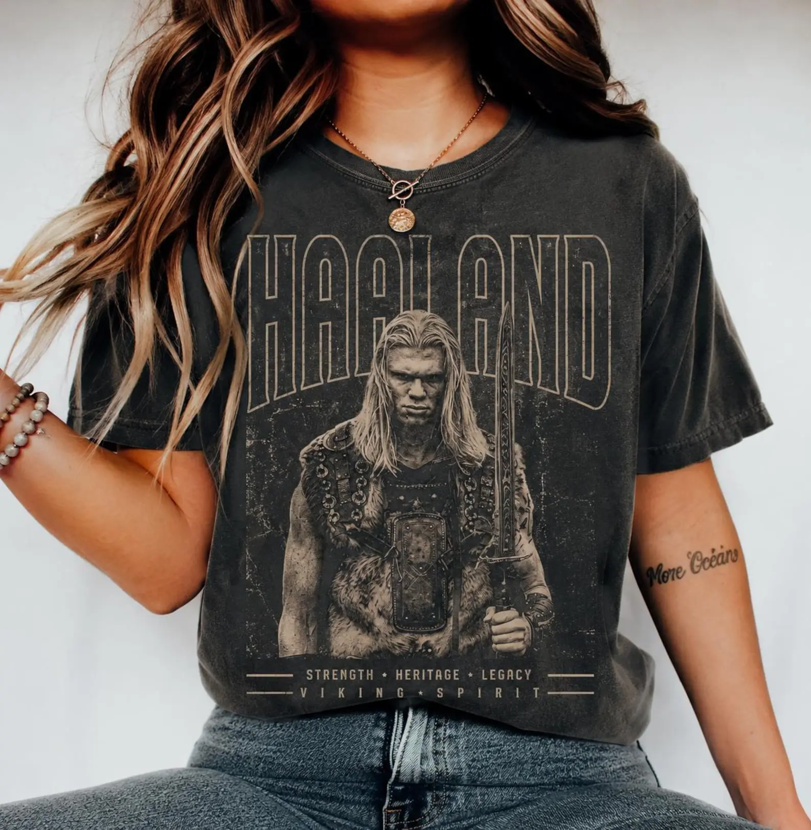 Vintage Haaland Vikings Shirt, Retro Soccer Graphic Tee