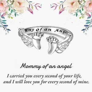Baby Footprint Ring Meaningful Mother and Child Gift with Message Card