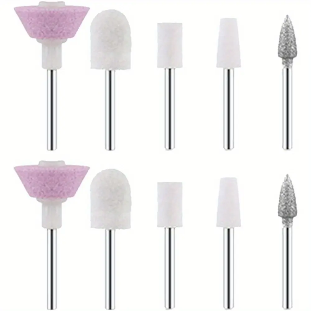 20 Pieces Nail Drill Bits, Metal Cuticle Clean Drill Bits for Manicure Pedicure Polishing Mill Cutter Nail Files