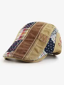 Men's Beret Hat Casual Buckle Adjustable Newsboy Hats Cabbie Gatsby Cap
