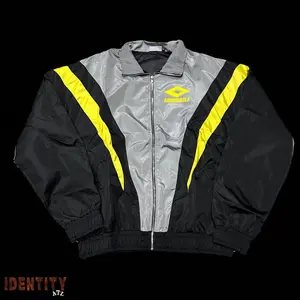 Abominable Track Jacket Yellow - Men's Casual Fitted Jacket with Zip Closure, Long Sleeves, and Yellow Accents