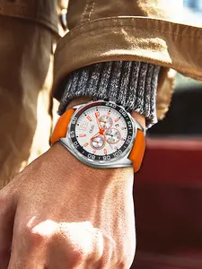 OLES brand men's watch, Luminous Analog Watch, fashionable and casual multifunctional timing silicone quartz watch, with waterproof night light calendar, men's youth watch gift, Casual Trendy Wristwatch