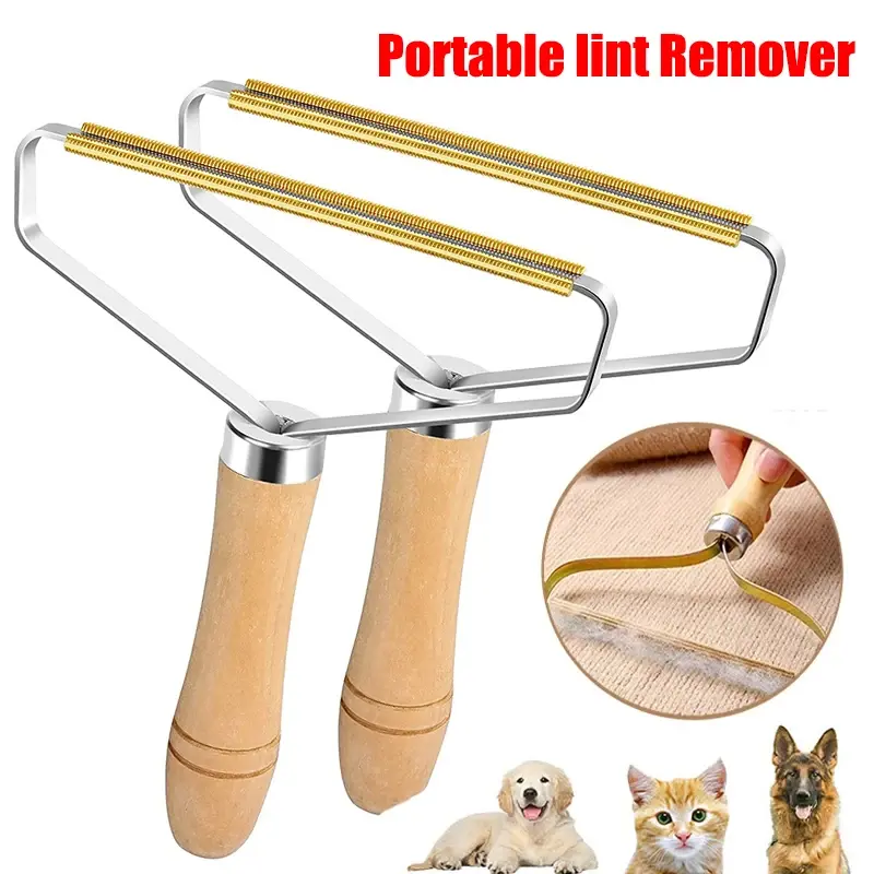Portable Lint Remover and Pet Hair Brush for Carpet, Wool, and Clothing - Manual Shaver and Scraper