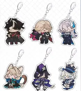 Genshin Impact Anime Figure Keychain Clorinde Navia Wriothesley KeyChain Game Props  Gift