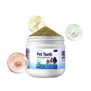 No-Brush Dog Teeth Cleaning Powder Eliminates Plaque in 30 Seconds, Dental Powder Cats Breath Freshener, Teeth Care Plaque Off Pet Tooth, Bad Breath Remedy Tartar Remover for Dogs with Enzymes