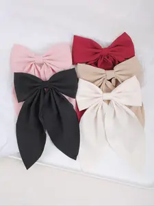 Women's Elegant Solid Color Bowknot Design Hair Clips, Cute Trendy Hair Clips, Fashionable Hair Accessories for Women & Girls, Barrettes Hair Clips