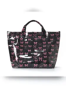 Hot Selling Korean Style PVC Print Handbag, Glossy Large Capacity Tote Bag, Waterproof Outdoor Beach Bag, Casual Sports Bag