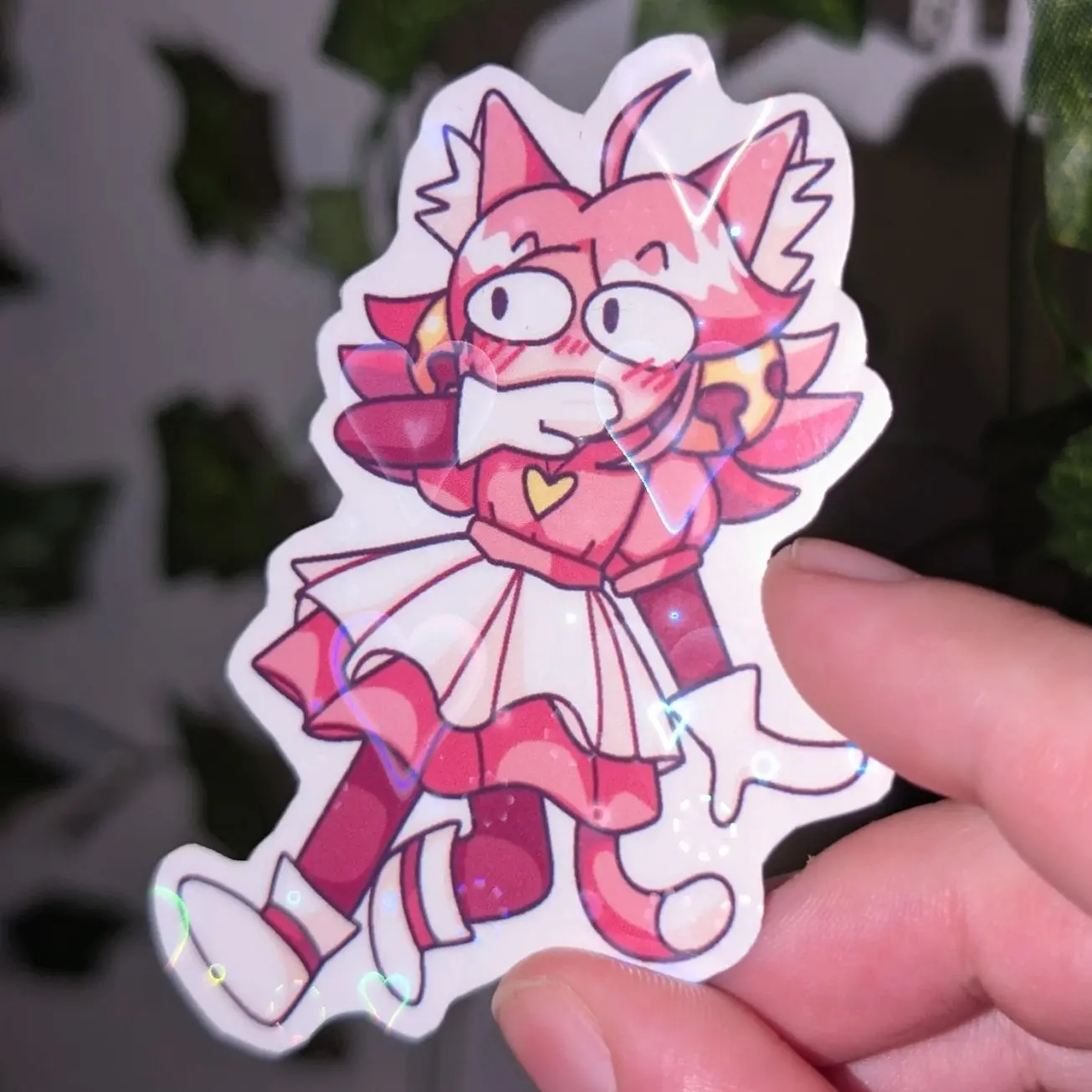 Pink Mew Mew Deltarune - Hand Cut Sticker