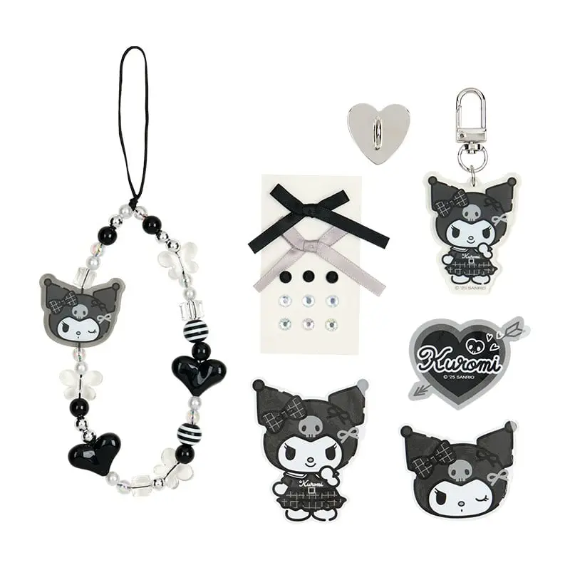 Kuromi Smartphone Charm Set (Silver Houndstooth Series) Kuromi Smartphone Charm Set (Silver Houndstooth Series)