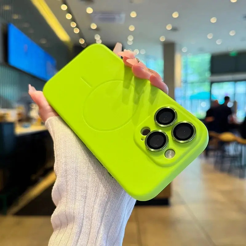 Summer candy pastel color phone case equipped with MagSafe magnetic ring and integrated camera lens film, compatible with iPhone 11, 12, 13, 14, 15, 16 Pro Max and iPhone 17 series.--3994