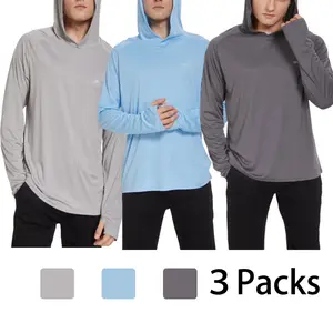 Men's 3 Pcs Uv Protection Clothes,UPF50+ Cover Up Running Sports Men's Tops,Simple Multi-functional Long Sleeved Sun Protection Clothing