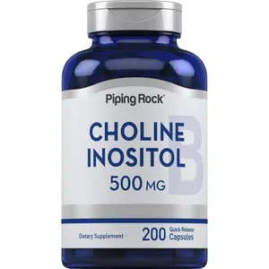 Piping Rock Choline Inositol Supplements | 500mg | 200 Capsules | Choline Bitartrate & Myo-Inositol | Non-GMO, Gluten Free
