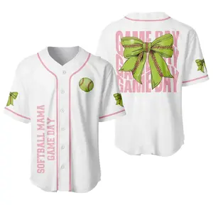 Gameday Softball Mama Jersey Shirt, Cute Softball Shirt, Womens Softball Tee, Unisex Classic Baseball Jersey, Button-Up Sport Shirt, Streetwear Outfit