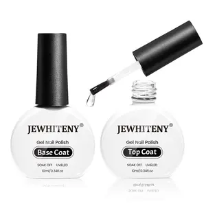 JEWHITENY 2 Bottles 10ML Gel Top Coat and Base Coat Set Gel Polish No Wipe Quick Drying Long Lasting Glossy Shine Effect DIY Nail Art Design JEWHITENY 2 Bottles 10ML Gel Top Coat and Base Coat Set Gel Polish No Wipe Quick Drying Long Lasting Glossy Shine Effect DIY Nail Art Design