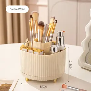 360° Rotating Makeup Brush Storage Basket, Multi-Compartment Desktop Organizer, Cosmetic Organizer, Home Office School Desk Organization Rack