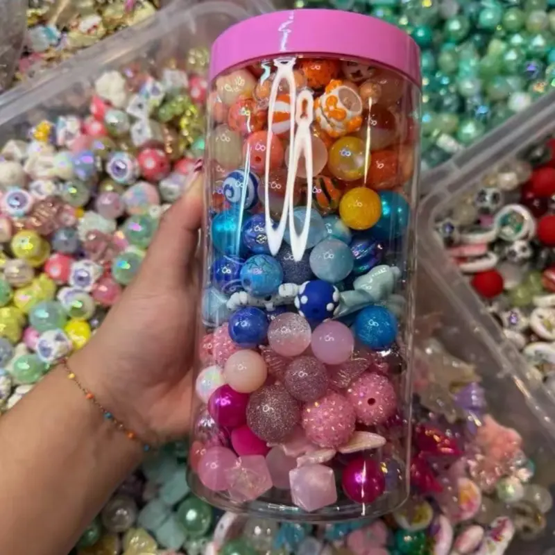 Bead Jar 1000ml and 500ml of Assorted Colors Beads Mix 1000ml Bead Jar for Crafting and Jewelry Making
