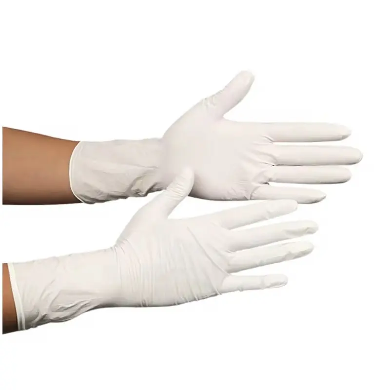 ULTRA STRETCH Pro 12” Cuff Disposable White Nitrile Exam Gloves - Puncture Resistant, Waterproof, Food Safe, Cleaning, Chemo Resistant Hand