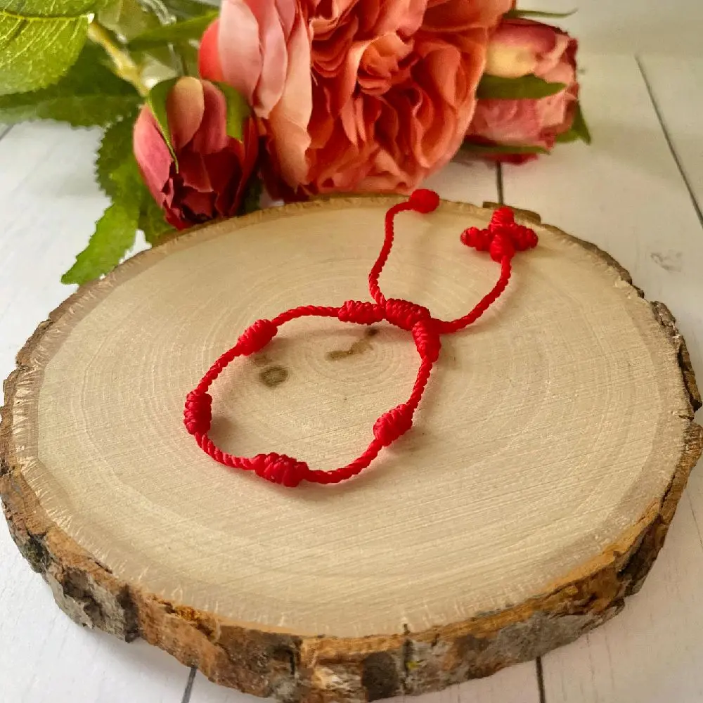 Baby Adjustable Mal de Ojo Knotted Protection Bracelet - Handmade Thick Thread, Versatile Design