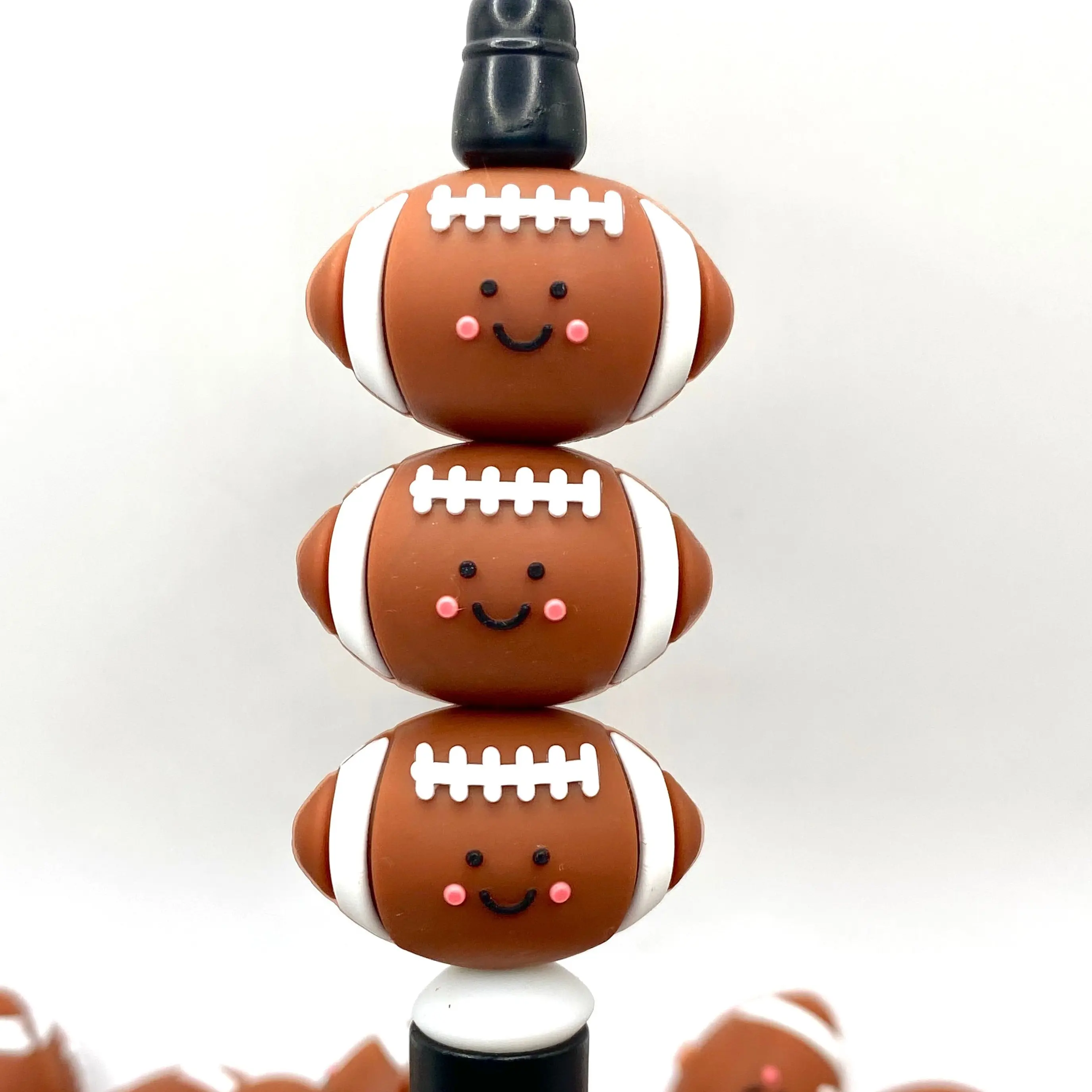 1pc Game Day Football 3D Silicone Focal Beads | Football Beads | Sport Beads