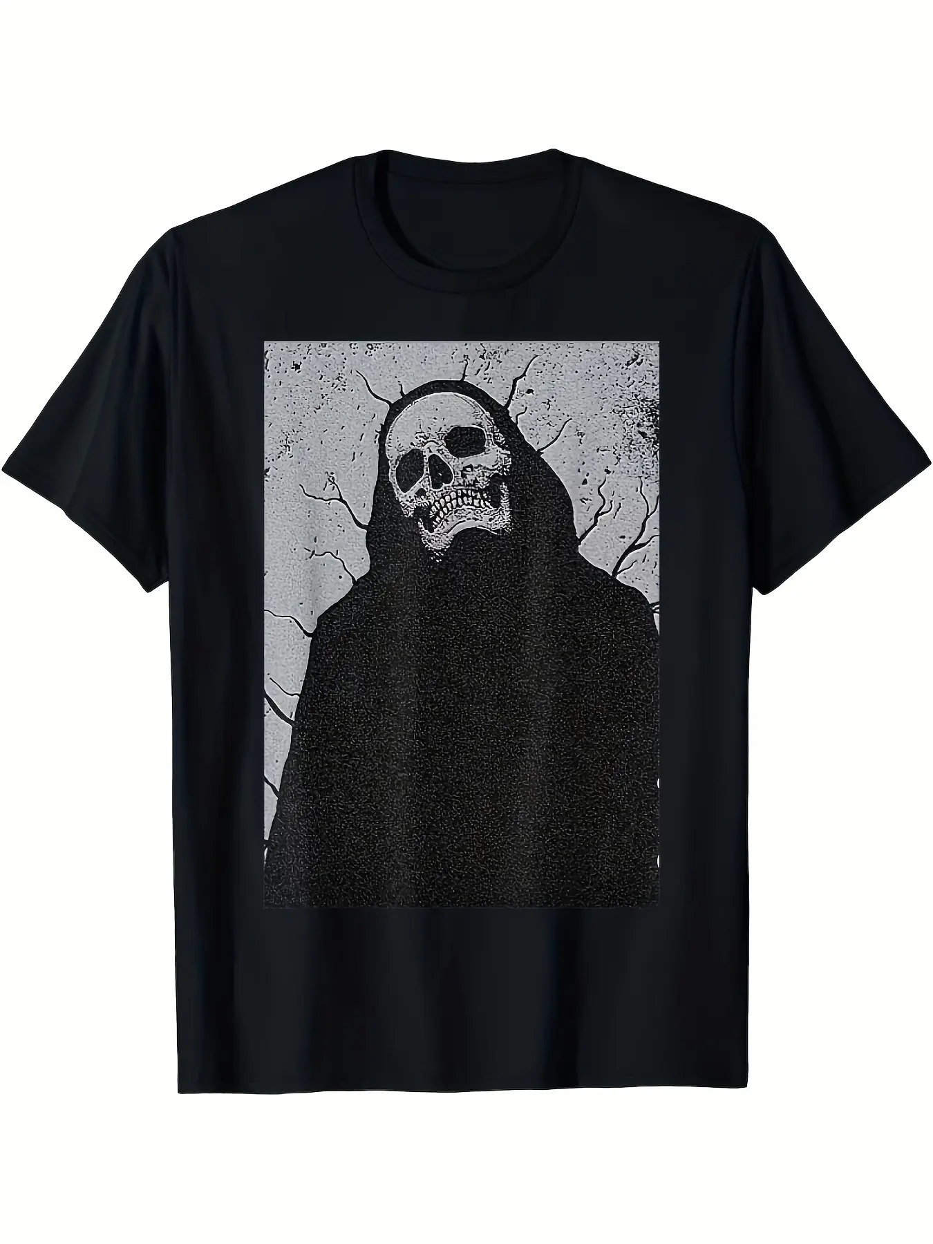Limited Edition Gothic Skull TShirt Black Polyeste unisex soft cotton short sleeve t shirt, vintage graphic casual tee for men women teens, perfect birthday holiday gift for camping travel gym daily street casual wear