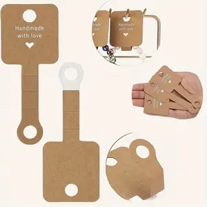 100pcs Jewelry Display Cards, Self-Adhesive Clips for Bracelets Necklaces Hairbands Earrings Pendants, Small Business Supplies