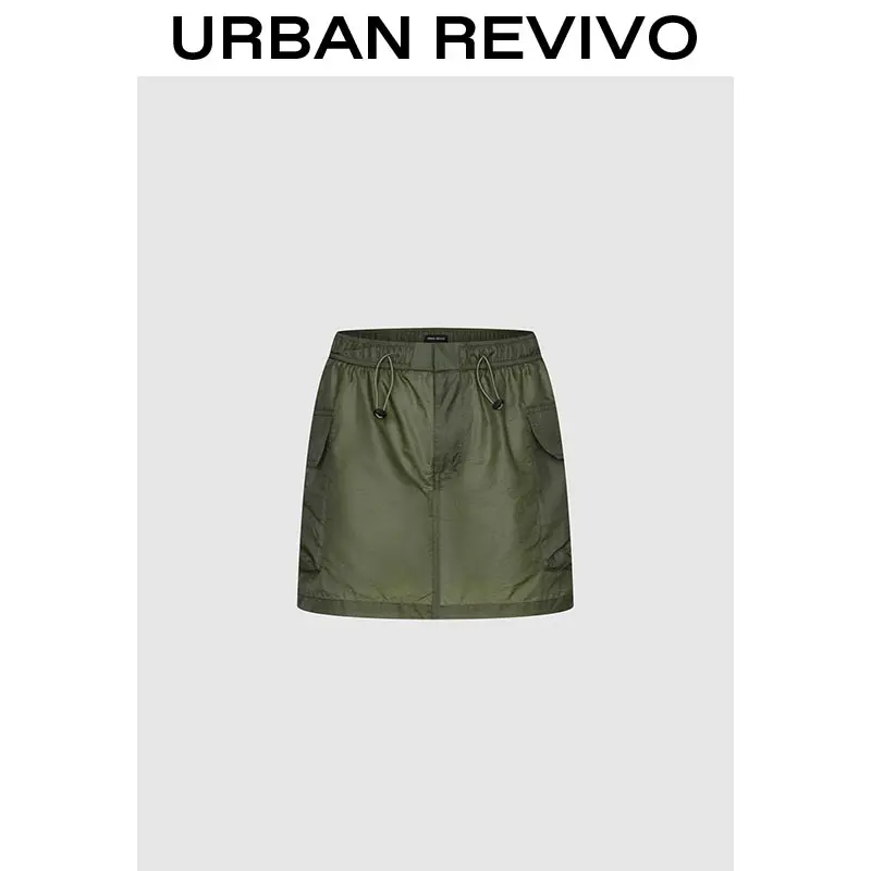 URBAN REVIVO Women's Structured Straight-Cut Mini Skirt - Elegant Essential Bottom for Everyday Casual Fashion, Basic Women's Clothes, Cold-Wash Friendly, Easy-Wear, Accessories
