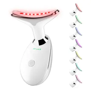 Viral 7-Color LED Light Therapy Wand - For Firming Face & Smoothing Neck Lines | At-Home Facial Massager, Red & Blue Light Skincare