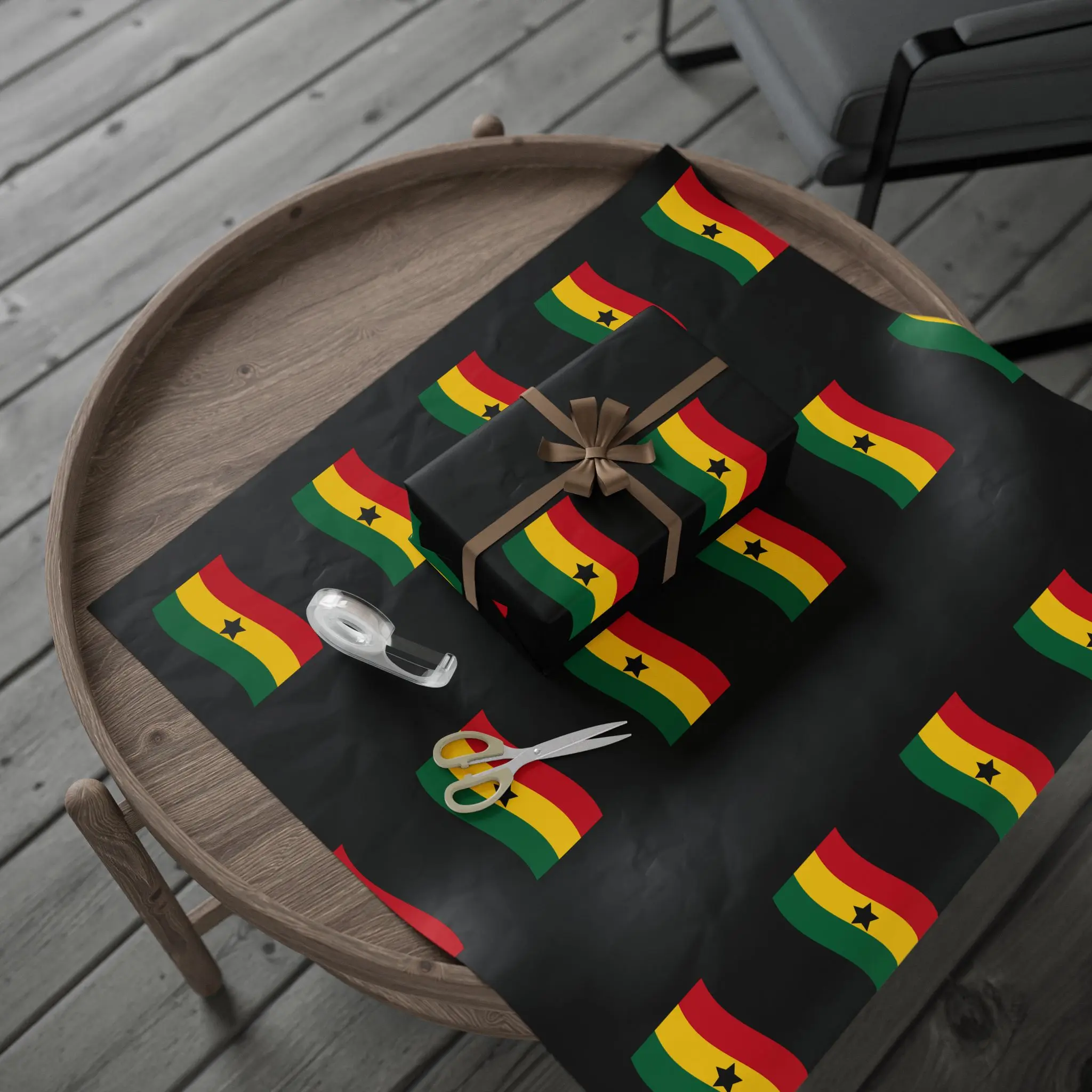 Ghana Flag Christmas Family Gift Wrap Papers, African American, Kwanzaa, Black Girl Magic, Melanin Holiday, Ghanaian Gift, National Flag
