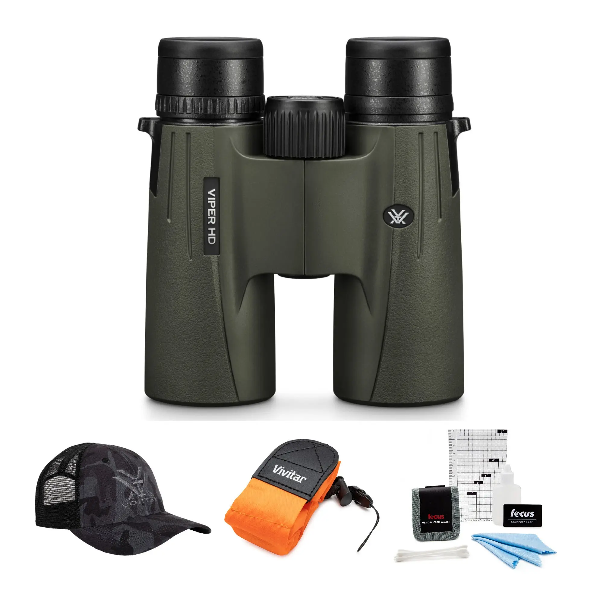 Vortex Optics Viper HD 10x42 Roof Prism Binocular Bundle with Rubber, Lightweight, Metal Components, Glasspak Harness for Adults Hunting in Dawn and Dusk Hours, High Image Quality, Increased Contrast And Color Reproduction