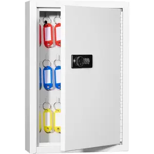 Key Box Wall Mount with Code, Key Cabinet Lock Box for 40 , Metal Key Storage Box with Key Tags and Number Sticker, 12.1"x 8.1" x 2.6"