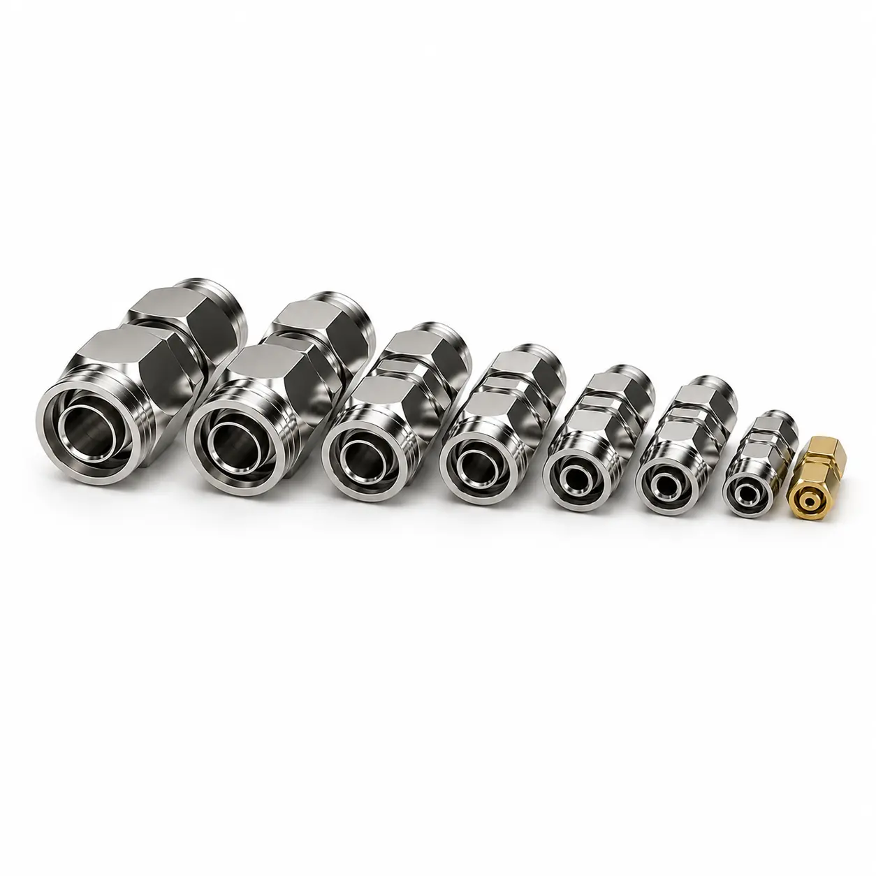 IRONFIX Stainless Steel Push-in Pneumatic Fittings Set for Truck/RV Airline Repair, Rustproof Metal Push-in Nipples, Heavy Duty High Temperature Tubing Quick Joints (4-16mm)