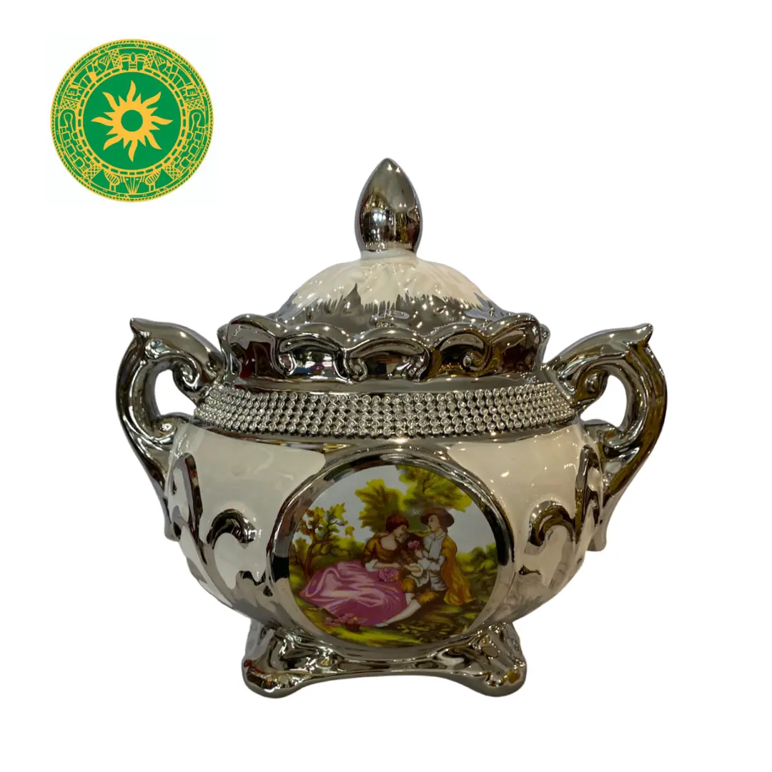 Sopera Chica with Image 10" Ceramic Religious Decor Ornaments for Saints and Orishas 10" Tall 7" Wide