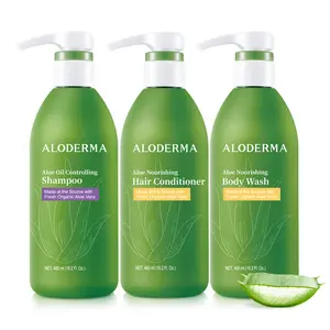 Aloderma Aloe Oil Controlling & Hydrating Set - Oil Controlling Shampoo, Nourishing Conditioner, Nourishing Body Wash