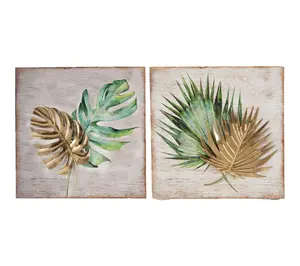 LuxenHome 2-Piece Tropical Leaf Wall DecorationSet