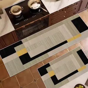 Abstract Geometry Style Kitchen Runner Rug, 1 Count Non-slip Washable Kitchen Mat, Decorative Carpet for Home Living Room Bedroom