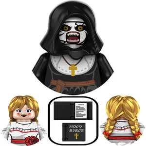 Cartoon Nun Annabelle Freddy Billy Jack Torrance The Slender Man Pumpkin King Building Blocks Enlighten Figure Gift For Kids
