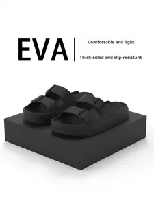 Eva Thick Sole Men's Casual Slide Sandals for Summer, Comfortable Soft Beach Footwear with Buckle Design, Stylish and Lightweight Outdoor Footwear, Elevated Sandals, Eva Slides
