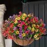 Artificial Flowers 6/12Pcs Set, UV Resistant Fake Flowers, Colorful Faux Bouquet, Home Garden Party Wedding Decor Halloween Christmas Gift
