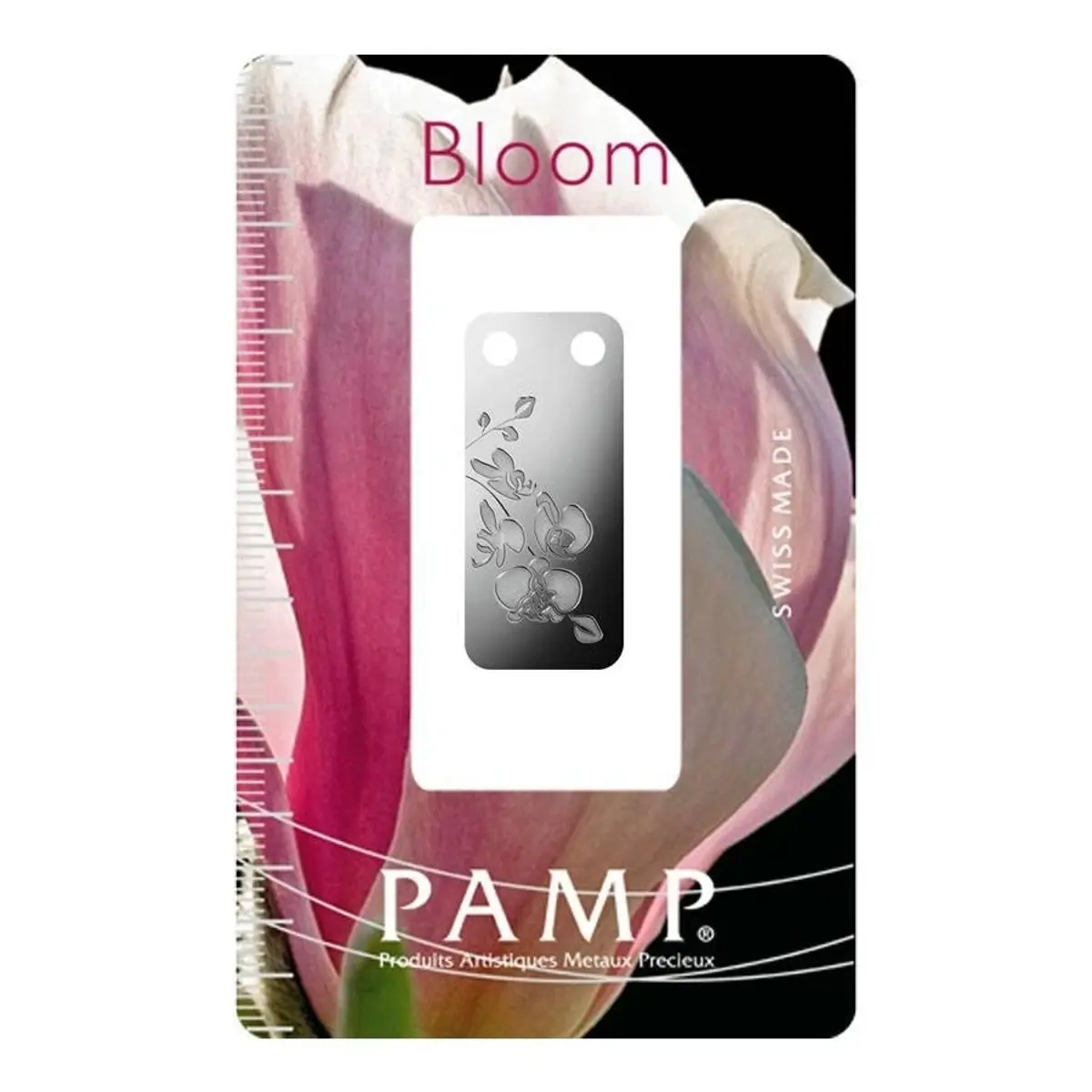 Pamp Suisse Ingot Bloom Orchid Pendant 1/5 oz Silver Bar w/ Box & Bag