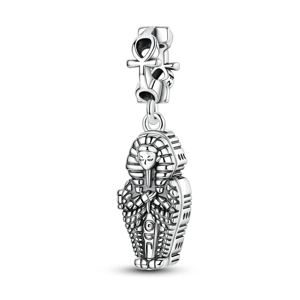 MULA Sterling Silver Pharaoh Mummy Ankh Charm Pendant, Fit for Pandora Bracelets Necklaces,Gift for Women Girls Teens, Perfect for Valentine's Day, Graduation, Birthday, Christmas, Anniversary