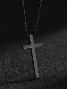 Vintage Cross Pendant Necklace, Dainty Charm Necklace for Men & Women, Stainless Steel Jewelry for Parties & Daily Wear, Trendy Versatile & Exquisite Jewelry for Birthday Gifts, Fashion Jewelry