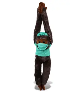 PLUSH DOCTOR - SUPER SOFT PLUSH - LONG ARM HANGING BLACK CAPUCHIN MONKEY