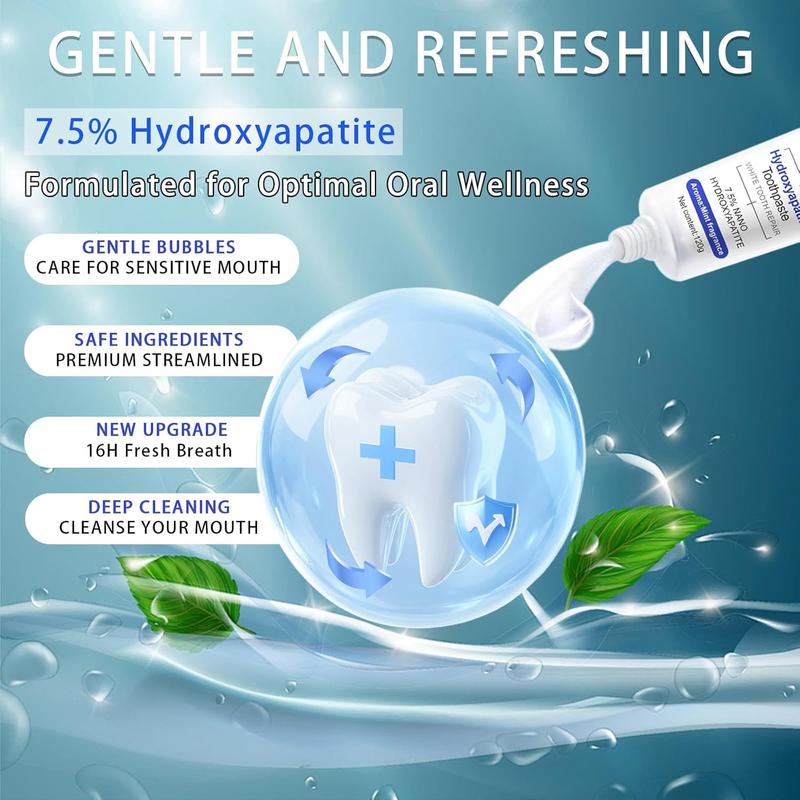 Beamach 7.5% Hydroxyapatite Toothpaste | Enamel Repair, Teeth Whitening, Gum Care, Fluoride-Free Gentle on Sensitive Teeth, Fresh Mint Flavor, 4.23 oz